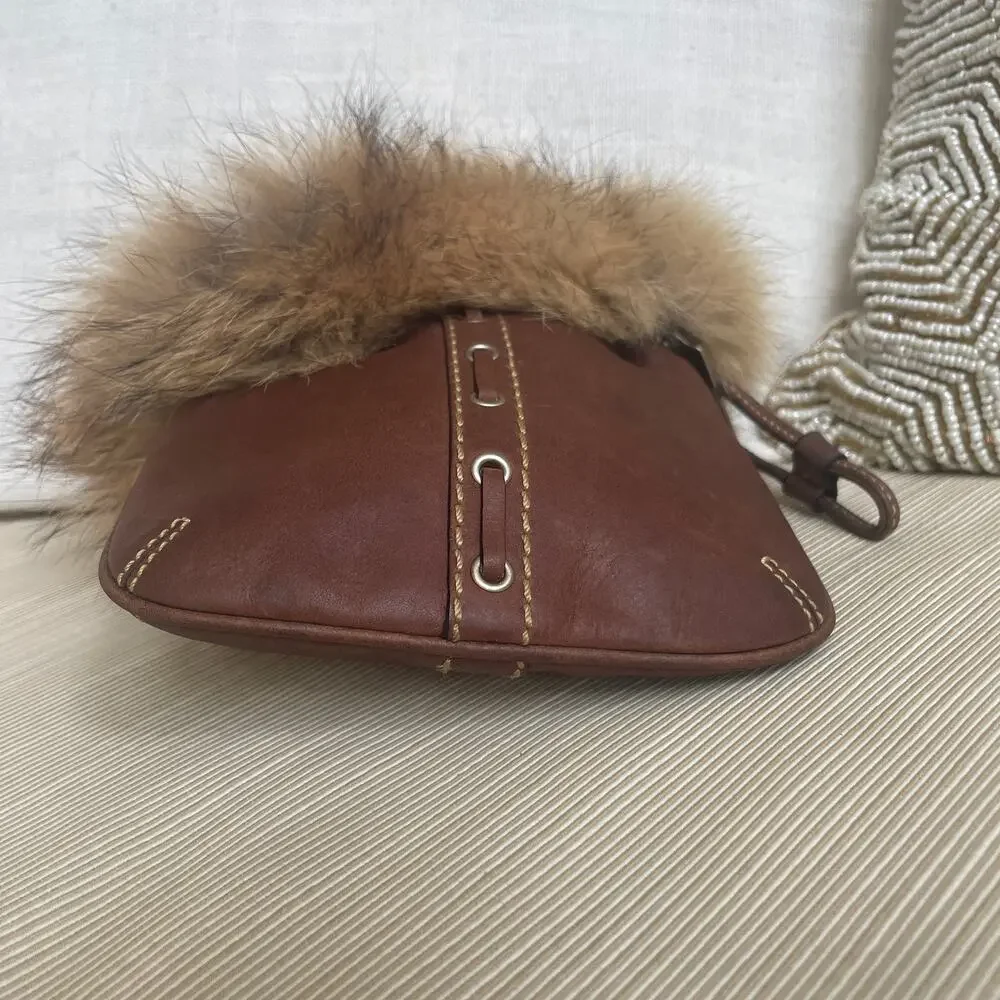 Rare Coach 2004 Special Edition Genuine Coyote Fur Wristlet Clutch NWOT Archival